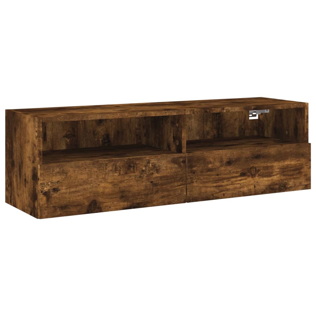 vidaXL Ścienna szafka TV, przydymiony dąb, 100x30x30 cm