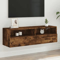 vidaXL Ścienna szafka TV, przydymiony dąb, 100x30x30 cm