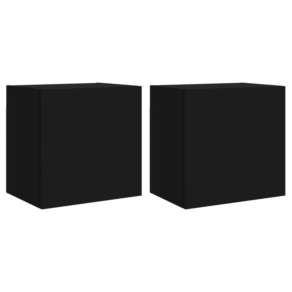 vidaXL Ścienne szafki TV, 2 szt., czarne, 40,5x30x40 cm