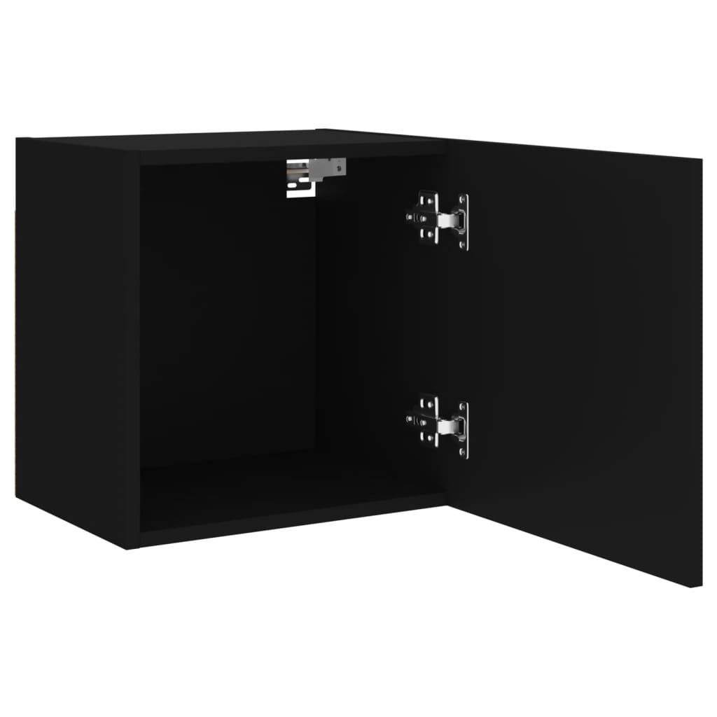 vidaXL Ścienne szafki TV, 2 szt., czarne, 40,5x30x40 cm