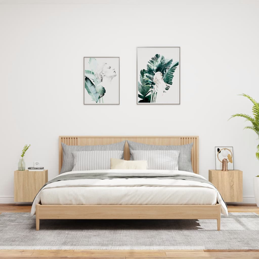 vidaXL Szafki ścienne TV, 2 szt., dąb sonoma, 40,5x30x40 cm