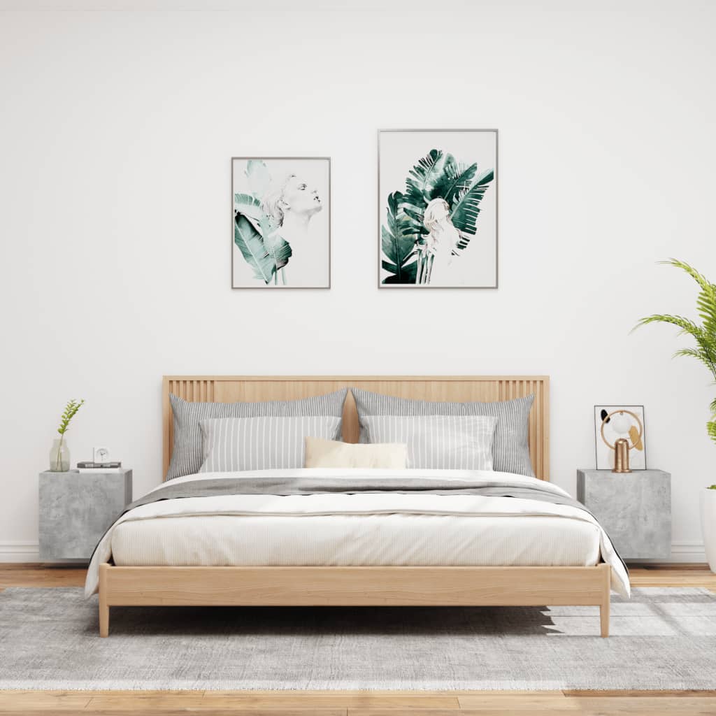 vidaXL Ścienne szafki TV, 2 szt., szarość betonu, 40,5x30x40 cm
