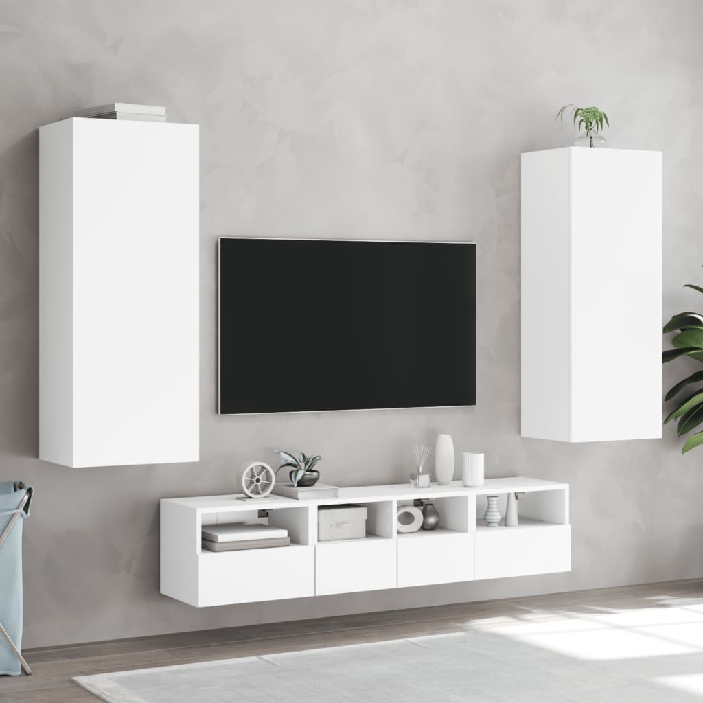 vidaXL Ścienna szafka TV, biała, 40,5x30x102 cm