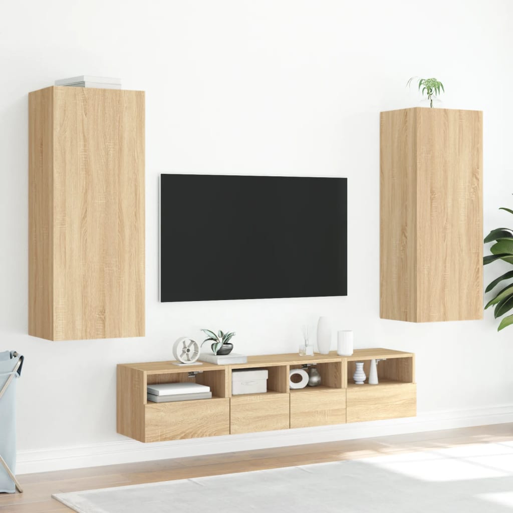 vidaXL Ścienna szafka TV, dąb sonoma, 40,5x30x102 cm
