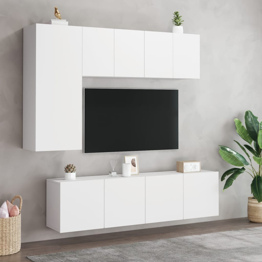 vidaXL Ścienne szafki TV, 2 szt., białe, 60x30x41 cm
