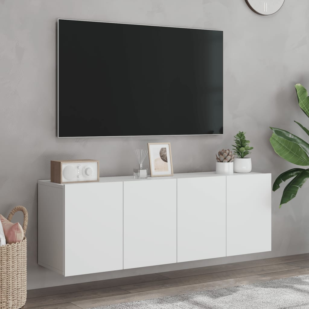 vidaXL Ścienne szafki TV, 2 szt., białe, 60x30x41 cm