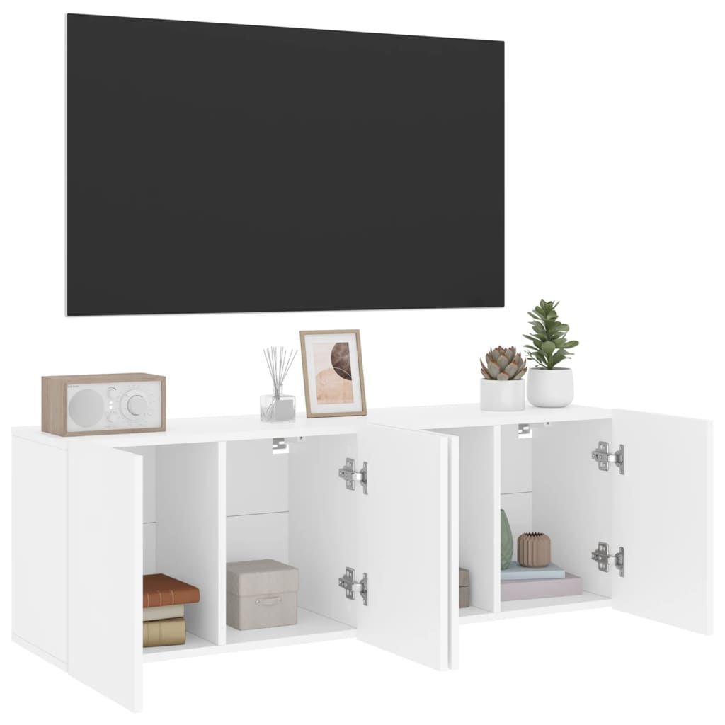 vidaXL Ścienne szafki TV, 2 szt., białe, 60x30x41 cm