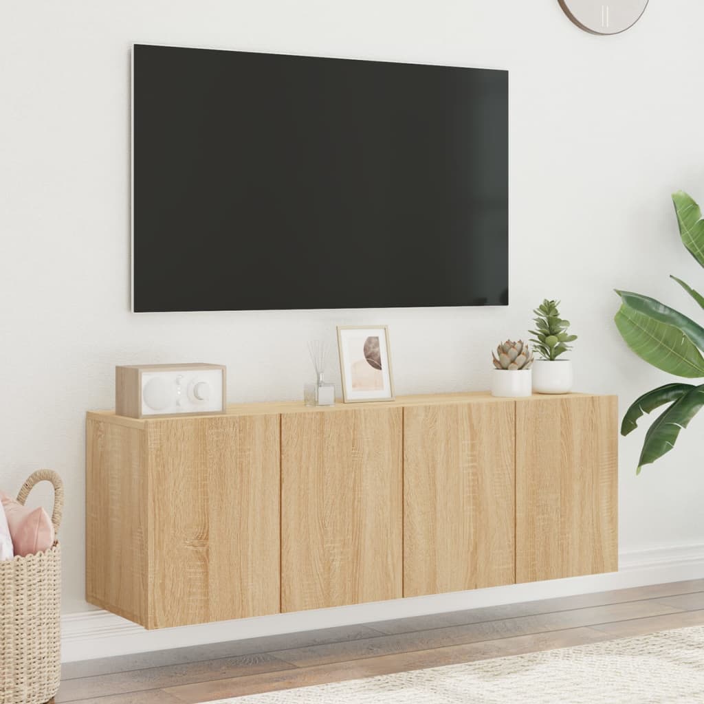 vidaXL Ścienne szafki TV, 2 szt., dąb sonoma, 60x30x41 cm
