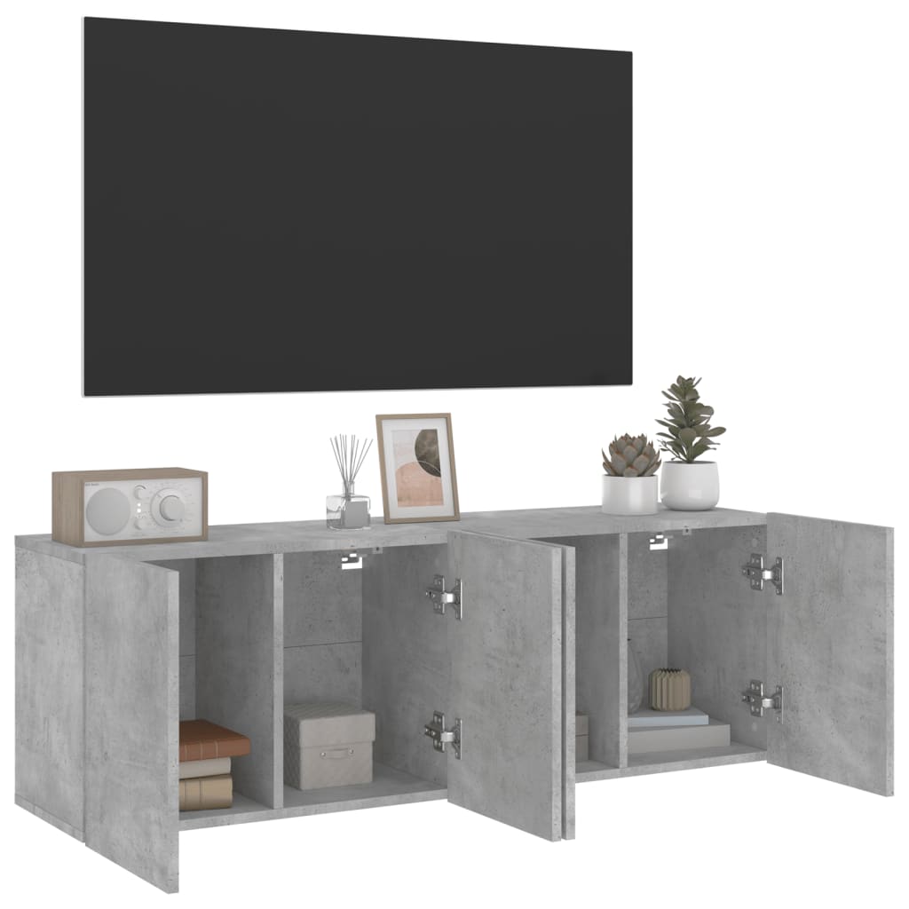 vidaXL Ścienne szafki TV, 2 szt., szarość betonu, 60x30x41 cm