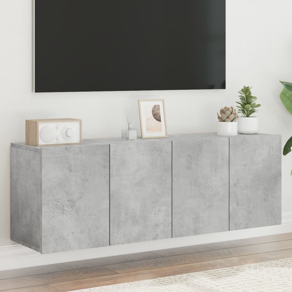 vidaXL Ścienne szafki TV, 2 szt., szarość betonu, 60x30x41 cm