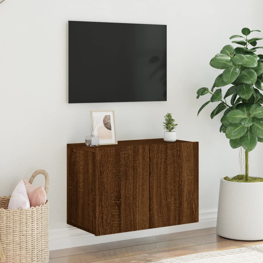vidaXL Ścienna szafka TV, brązowy dąb, 60x30x41 cm