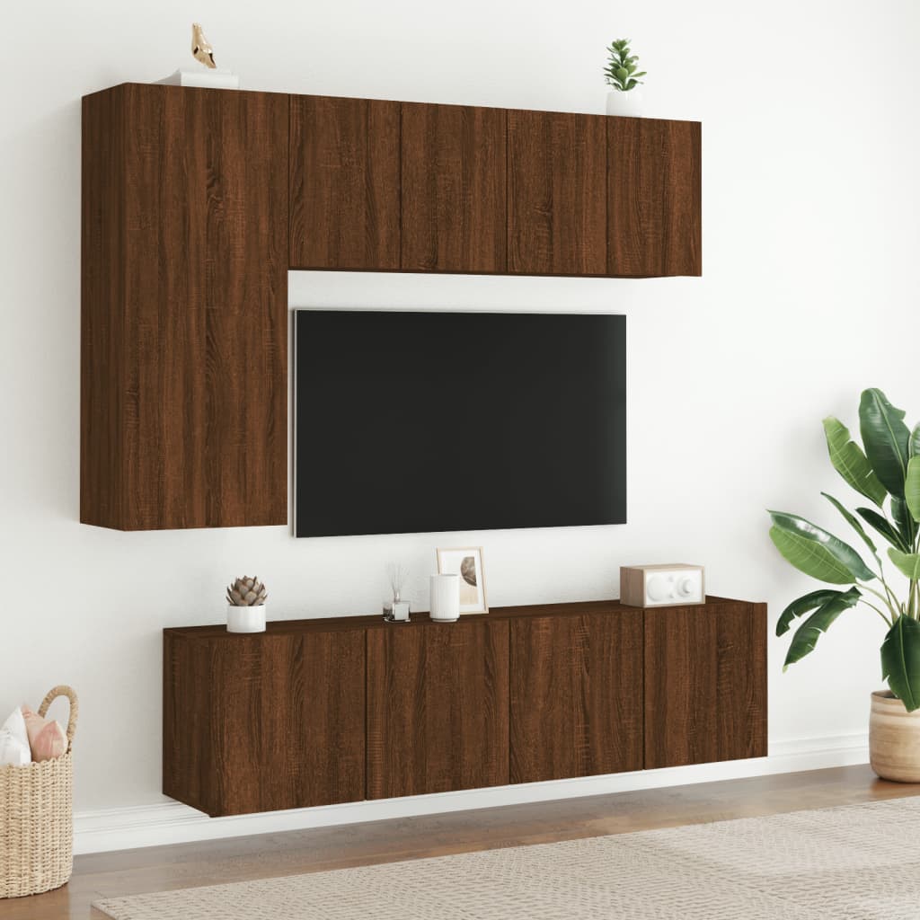vidaXL Ścienna szafka TV, brązowy dąb, 60x30x41 cm