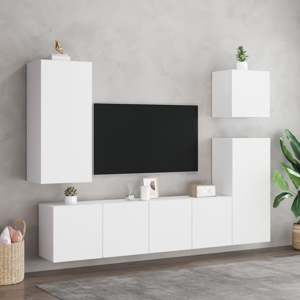 vidaXL Ścienna szafka TV, biała, 80x30x41 cm
