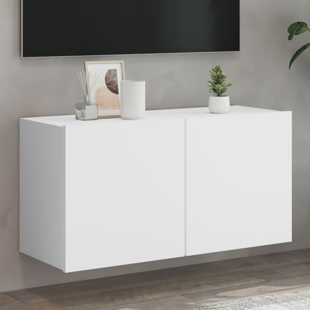 vidaXL Ścienna szafka TV, biała, 80x30x41 cm