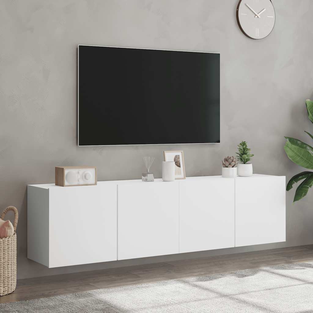 vidaXL Ścienne szafki TV, 2 szt., białe, 80x30x41 cm