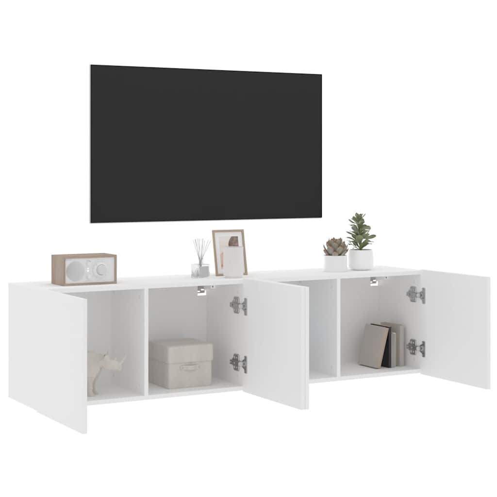 vidaXL Ścienne szafki TV, 2 szt., białe, 80x30x41 cm