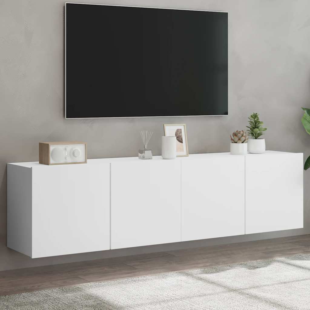 vidaXL Ścienne szafki TV, 2 szt., białe, 80x30x41 cm