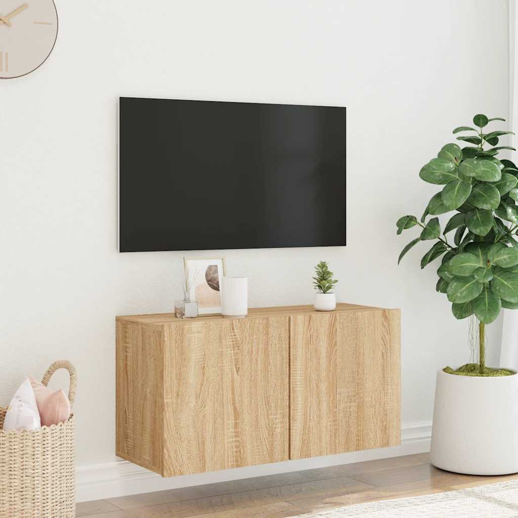 vidaXL Ścienna szafka TV, dąb sonoma, 80x30x41 cm