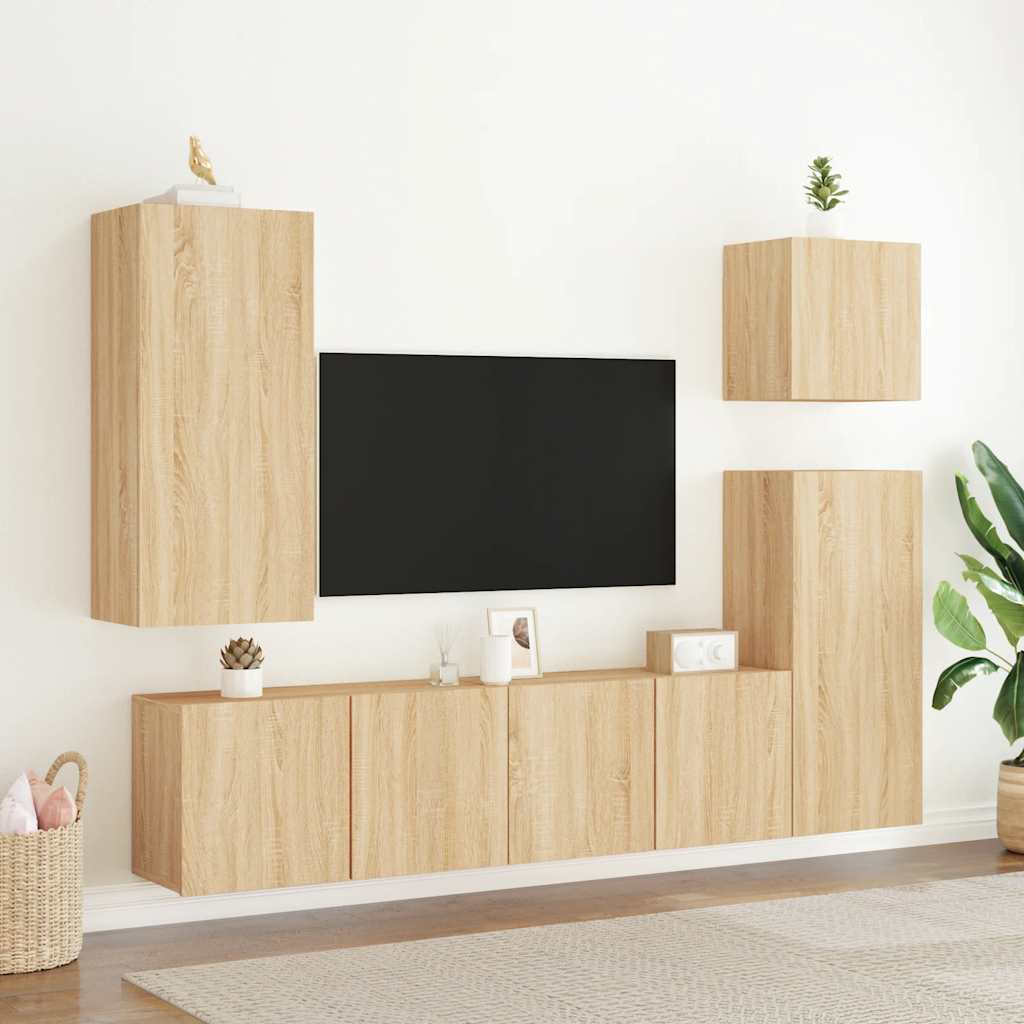 vidaXL Ścienna szafka TV, dąb sonoma, 80x30x41 cm