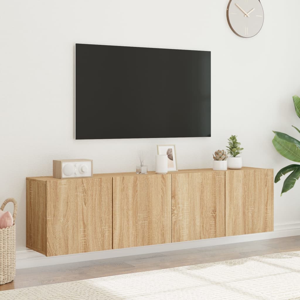 vidaXL Ścienne szafki TV, 2 szt., dąb sonoma, 80x30x41 cm