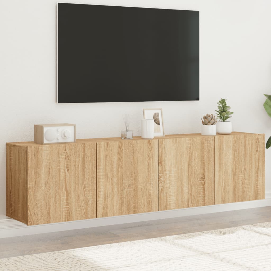 vidaXL Ścienne szafki TV, 2 szt., dąb sonoma, 80x30x41 cm