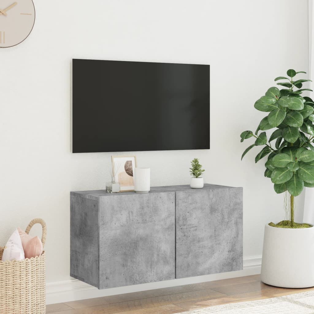 vidaXL Ścienna szafka TV, szarość betonu, 80x30x41 cm