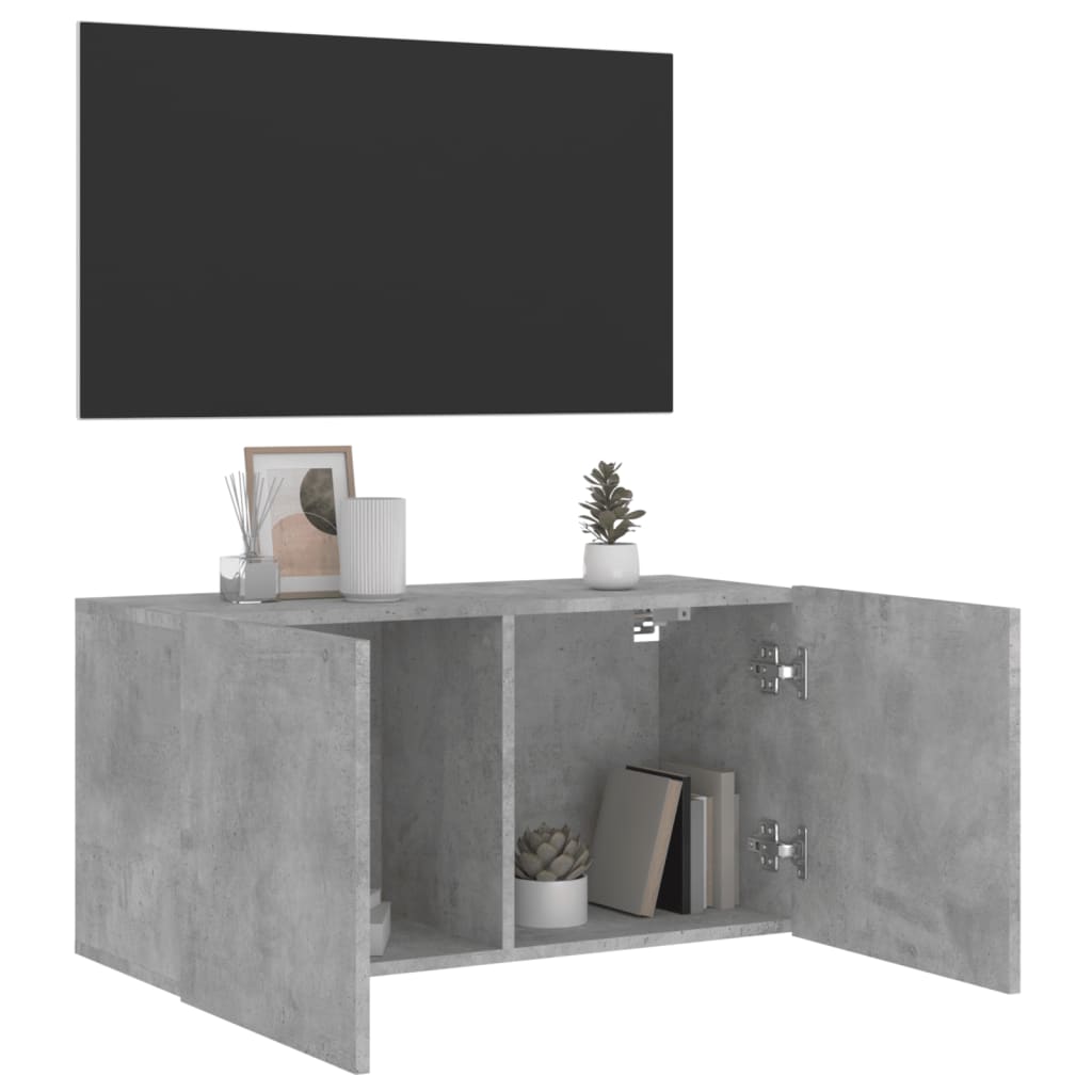 vidaXL Ścienna szafka TV, szarość betonu, 80x30x41 cm