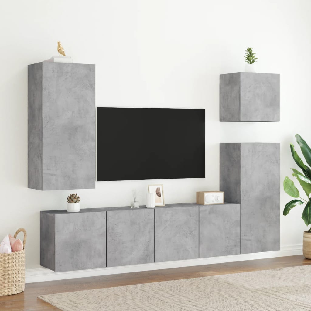 vidaXL Ścienna szafka TV, szarość betonu, 80x30x41 cm