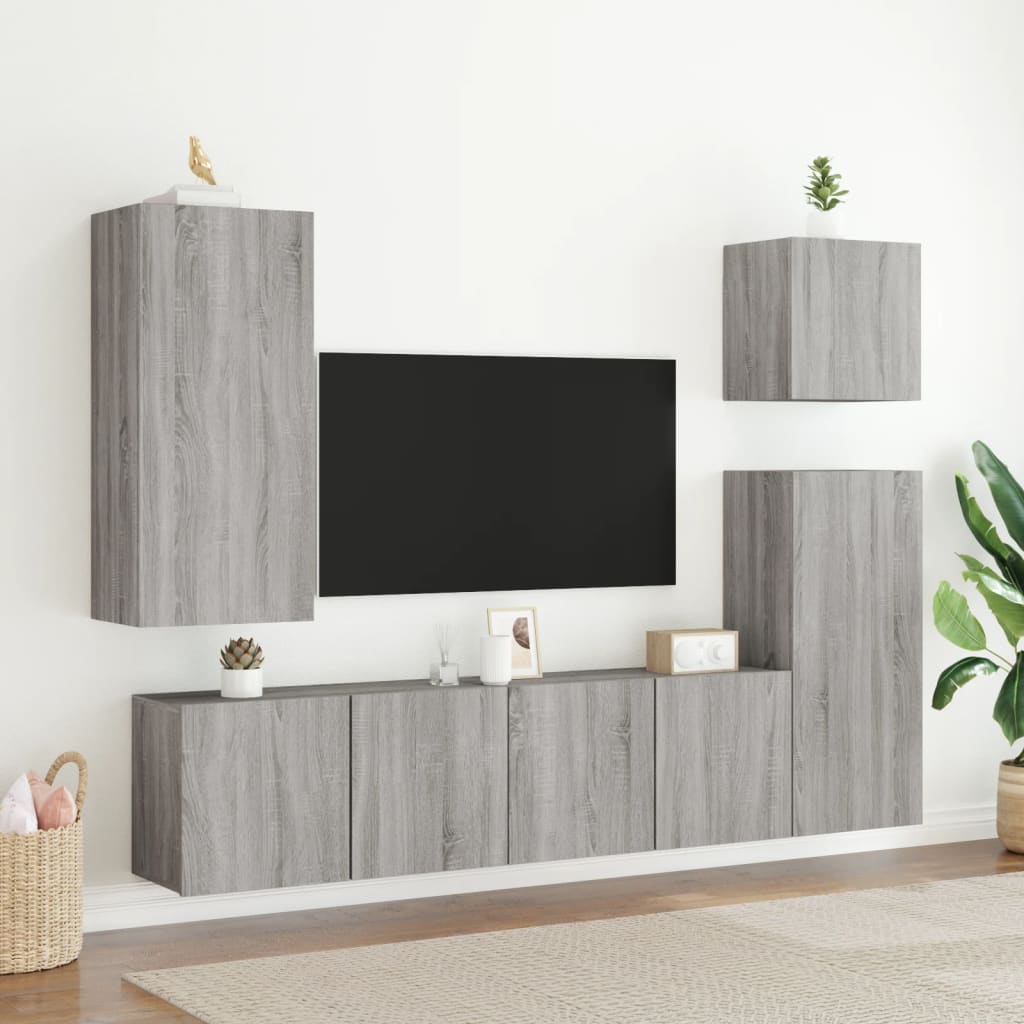 vidaXL Ścienna szafka TV, szary dąb sonoma, 80x30x41 cm