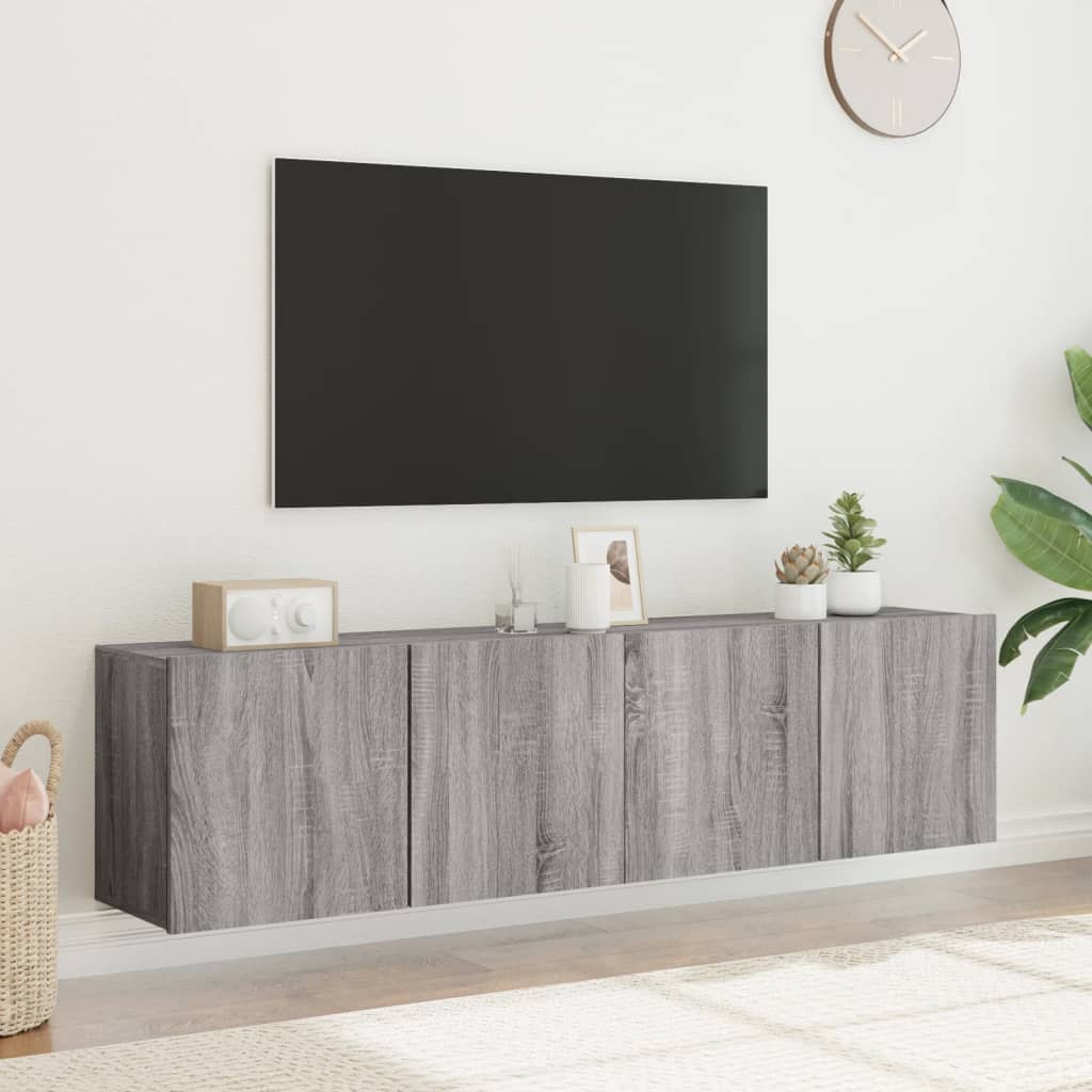 vidaXL Ścienne szafki TV, 2 szt., szary dąb sonoma, 80x30x41 cm