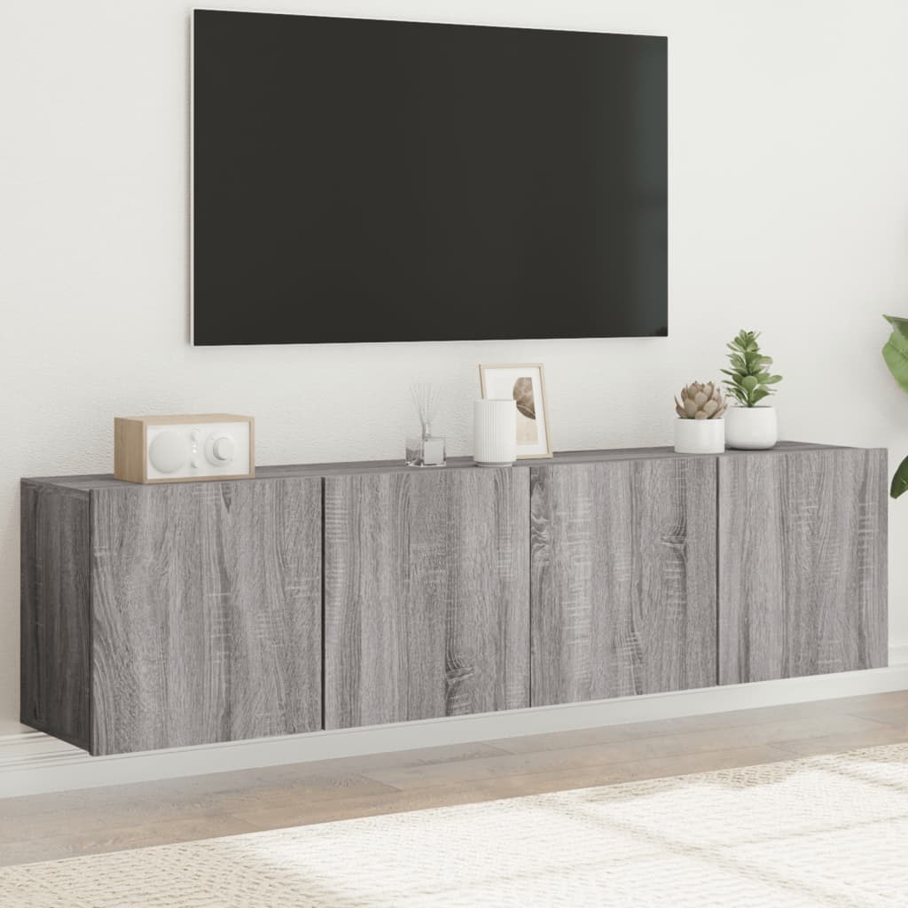 vidaXL Ścienne szafki TV, 2 szt., szary dąb sonoma, 80x30x41 cm