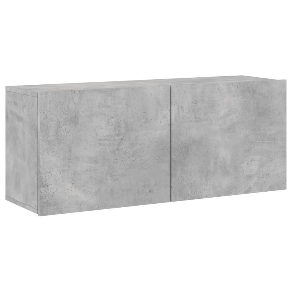 vidaXL Szafka pod telewizor, ścienna, szarość betonu, 100x30x41 cm