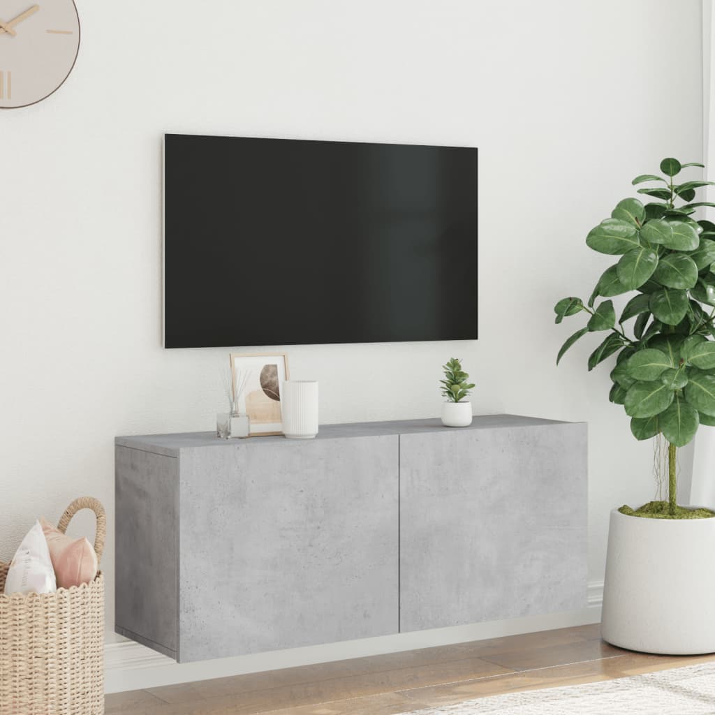vidaXL Szafka pod telewizor, ścienna, szarość betonu, 100x30x41 cm