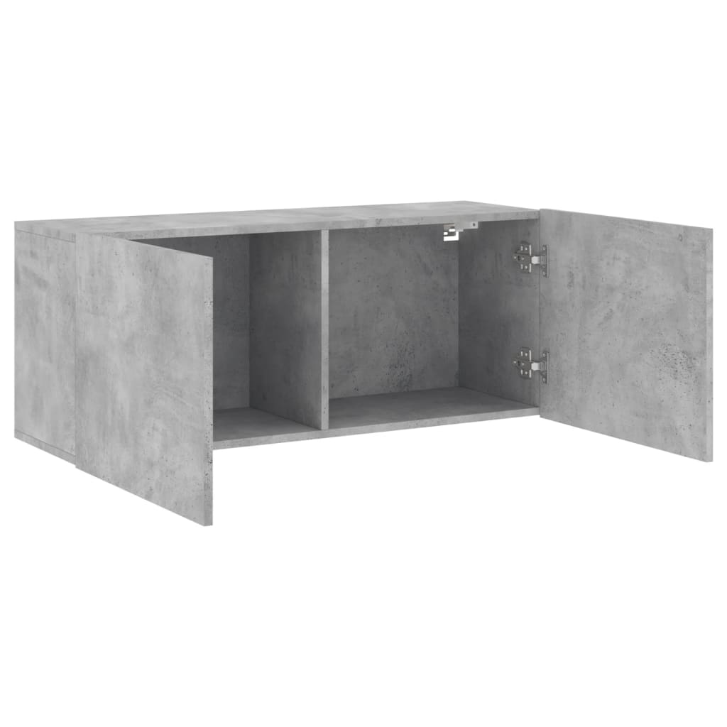 vidaXL Szafka pod telewizor, ścienna, szarość betonu, 100x30x41 cm