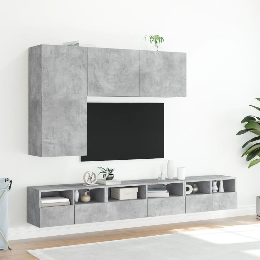 vidaXL Szafka pod telewizor, ścienna, szarość betonu, 100x30x41 cm