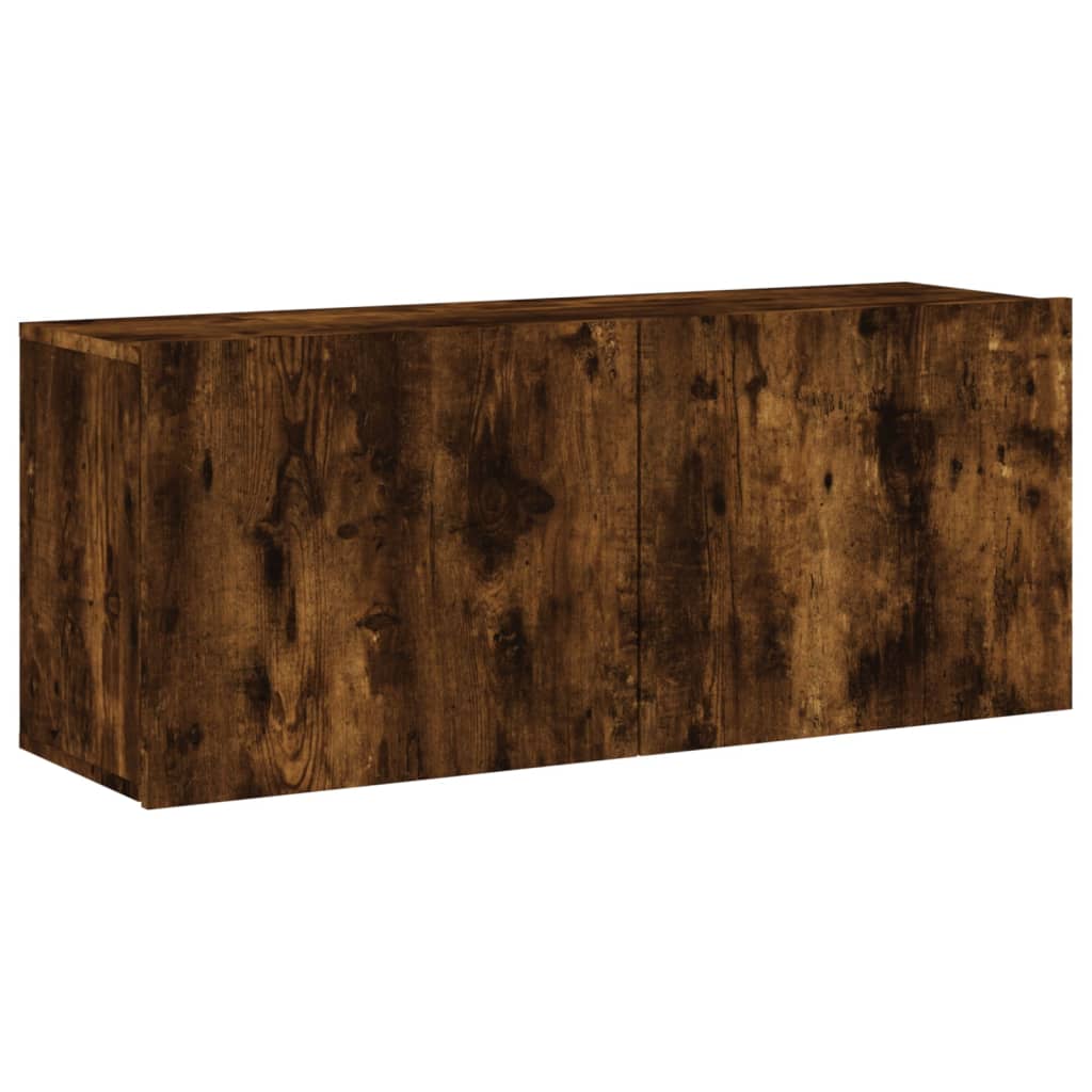 vidaXL Szafka pod telewizor, ścienna, przydymiony dąb, 100x30x41 cm
