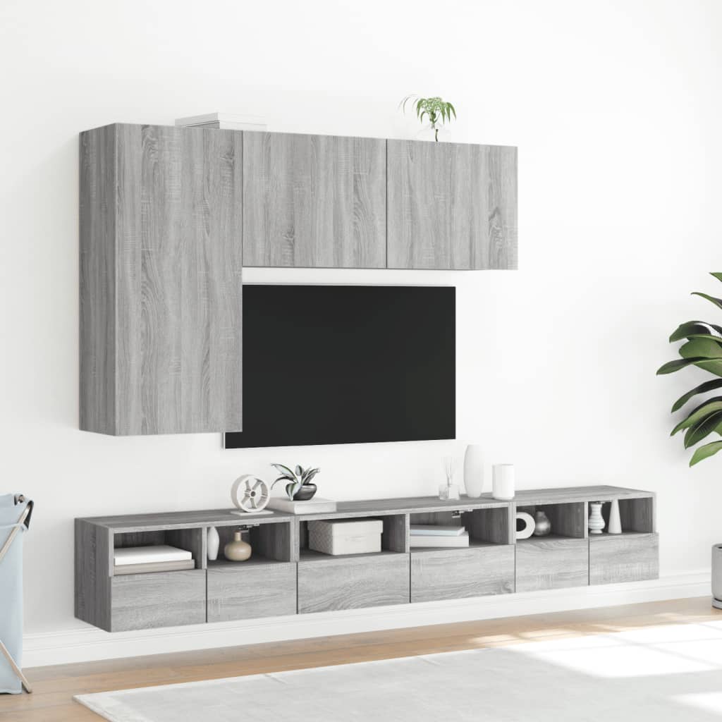 vidaXL Szafka pod telewizor, ścienna, szary dąb sonoma, 100x30x41 cm