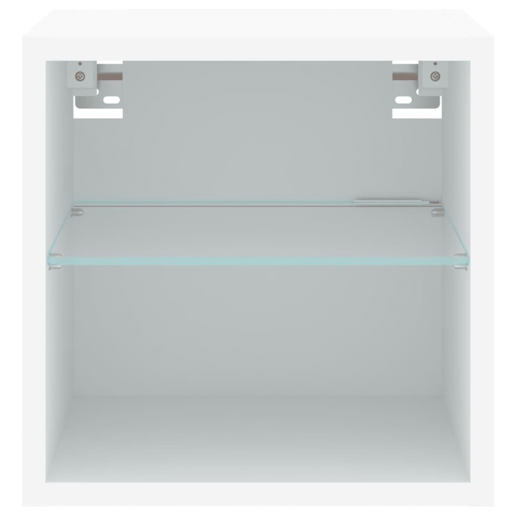 vidaXL Ścienna szafka telewizyjna z LED, biała, 30x28,5x30 cm
