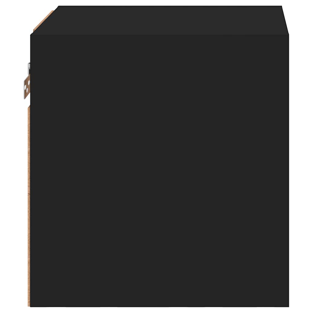 vidaXL Ścienna szafka TV z LED, czarna, 30x28,5x30 cm