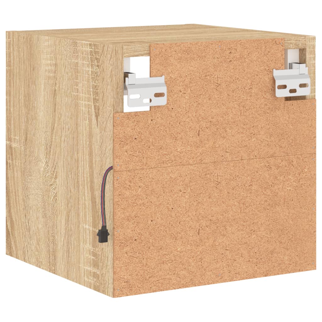 vidaXL Ścienne szafki TV z LED, 2 szt., dąb sonoma, 30x28,5x30 cm
