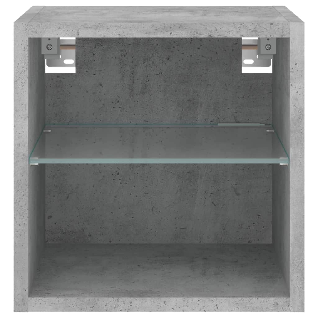 vidaXL Ścienna szafka TV z LED, szarość betonu, 30x28,5x30 cm