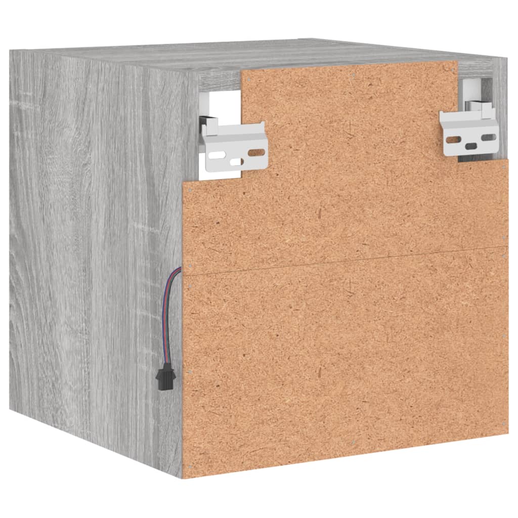 vidaXL Ścienna szafka TV z LED, szary dąb sonoma, 30x28,5x30 cm