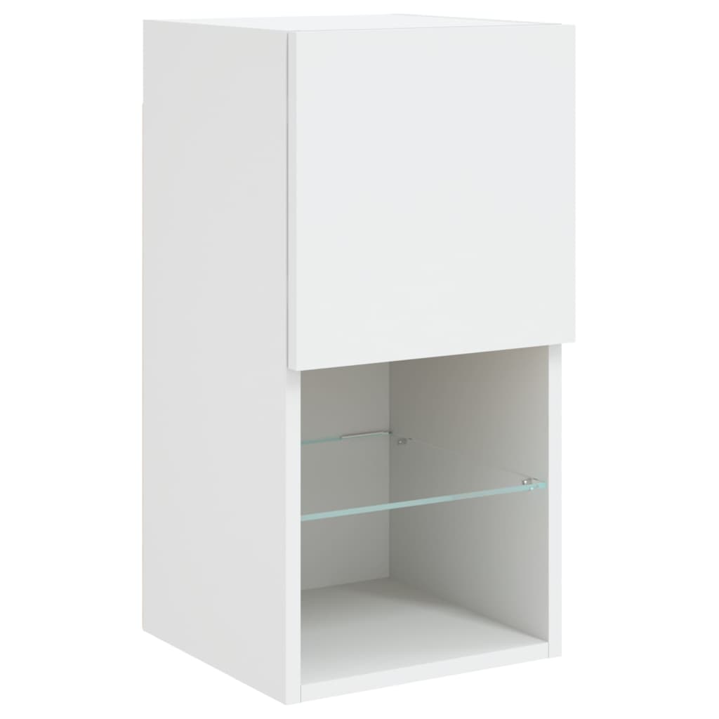 vidaXL Szafki pod telewizor, z LED, 2 szt., białe, 30,5x30x60 cm