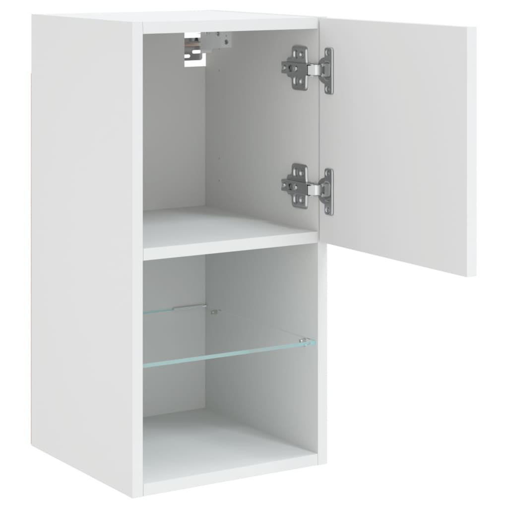 vidaXL Szafki pod telewizor, z LED, 2 szt., białe, 30,5x30x60 cm