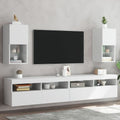 vidaXL Szafki pod telewizor, z LED, 2 szt., białe, 30,5x30x60 cm