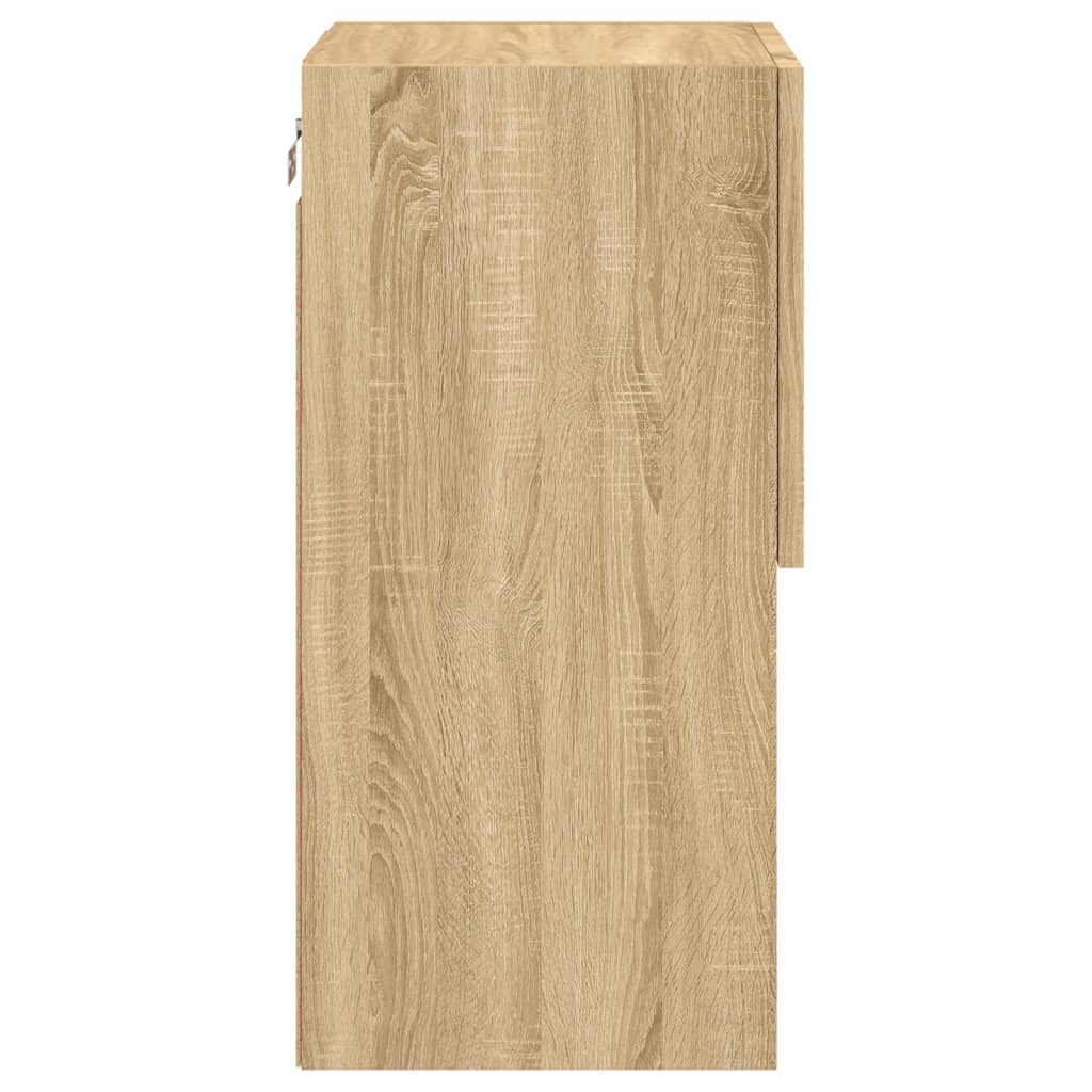 vidaXL Szafki TV, z LED, 2 szt., dąb sonoma, 30,5x30x60 cm
