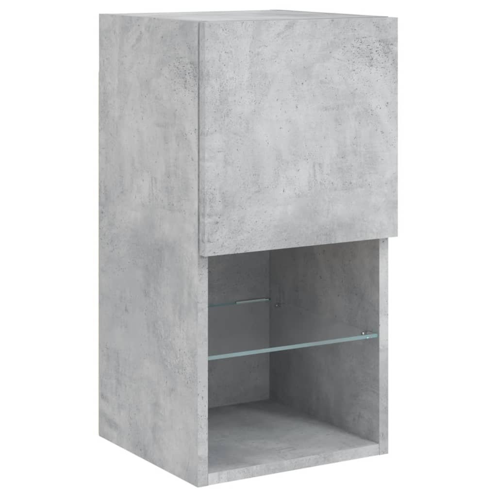 vidaXL Szafki TV, z LED, 2 szt., szarość betonu, 30,5x30x60 cm