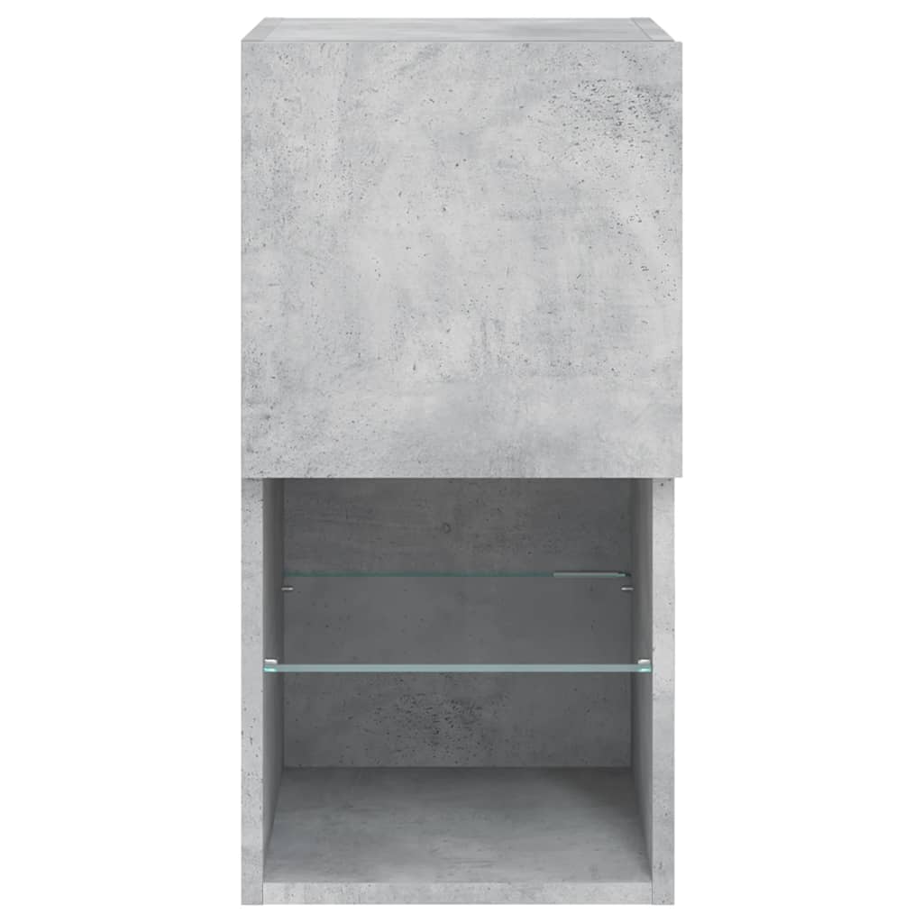 vidaXL Szafki TV, z LED, 2 szt., szarość betonu, 30,5x30x60 cm