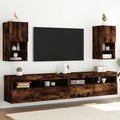 vidaXL Szafki TV, z LED, 2 szt., przydymiony dąb, 30,5x30x60 cm