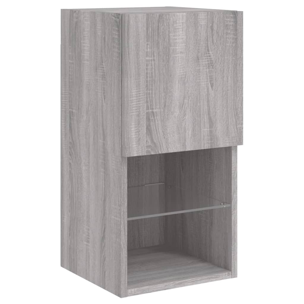 vidaXL Szafka pod telewizor z LED, szary dąb sonoma, 30,5x30x60 cm